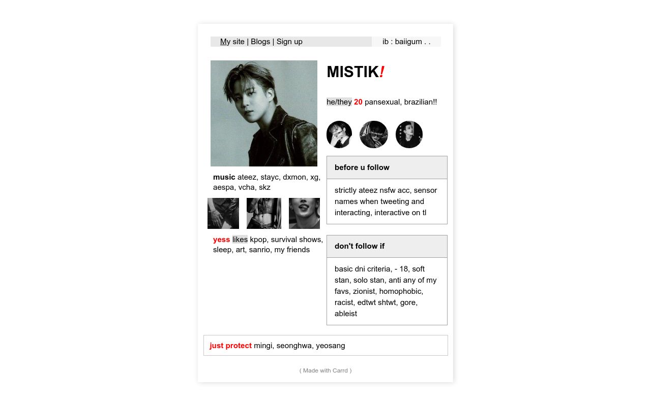 Carrd profile picture for @mistik